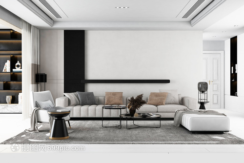 純凈美學(xué) 北歐簡約客廳與化妝品收納的和諧共生